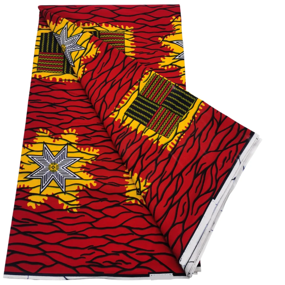 2025 Veritable Wax Guaranteed Real Wax Print Fabric Dutch Hollandais Pagne African Wax Fabric 6 Yards - 2