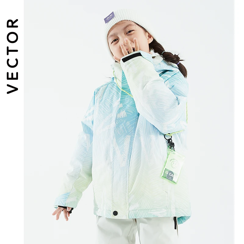 Children's kids snow suit Outdoor Waterproof and Windproof Warm Clothing Winter Snowboard Jacket Boys and Girls VECTOR