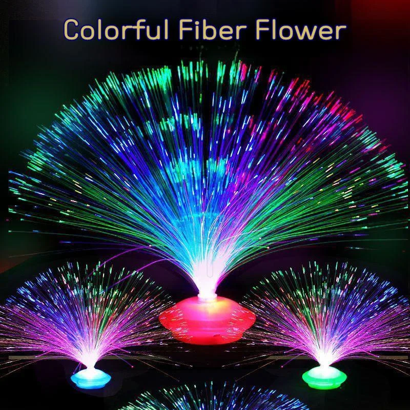 Gem Base Colored LED Fiber Optic Light Night Lamp Holiday Christmas Wedding Decoration Sky Star Kids Toys Nighting Lamps