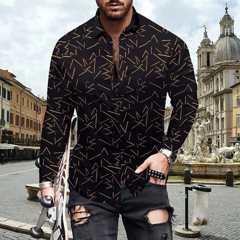 short sleeved shirts Spring Autumn Men's Printed Hawaii Casual Shirts 2022 Brand Streetwear Men's Clothing Cardigan High-End Long Sleeve Dress Shirt mens short sleeve button up shirts