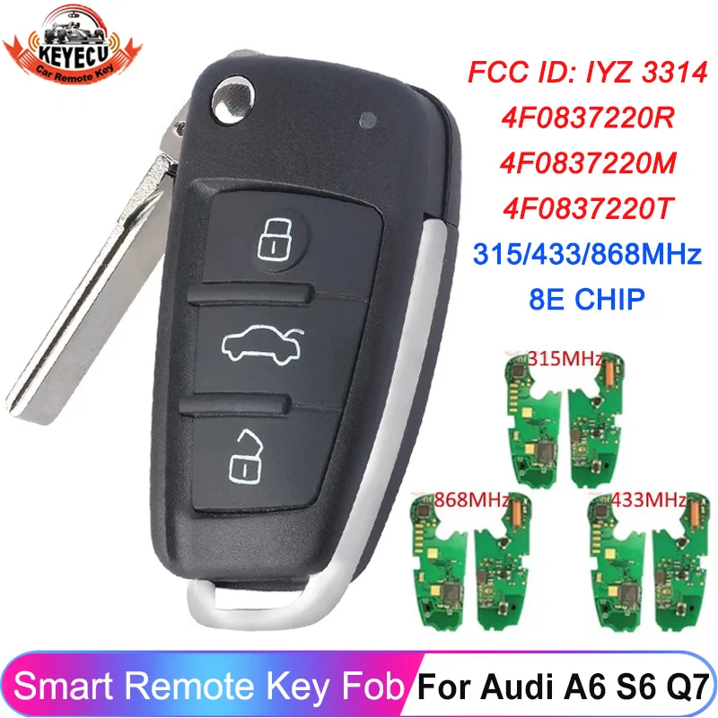 Key Remote Fob For Audi A6 S6 Q7 2004-2015 car remote key,car key