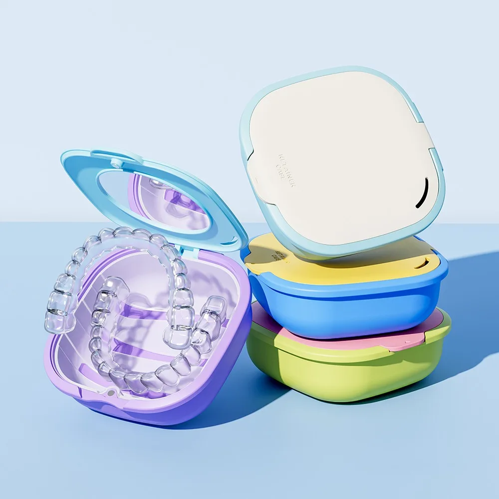 Protective Dental Retainer Orthodontic Mouth Guard Denture Storage Case Box Plastic Oral Hygiene Supplies Organizer Accessories