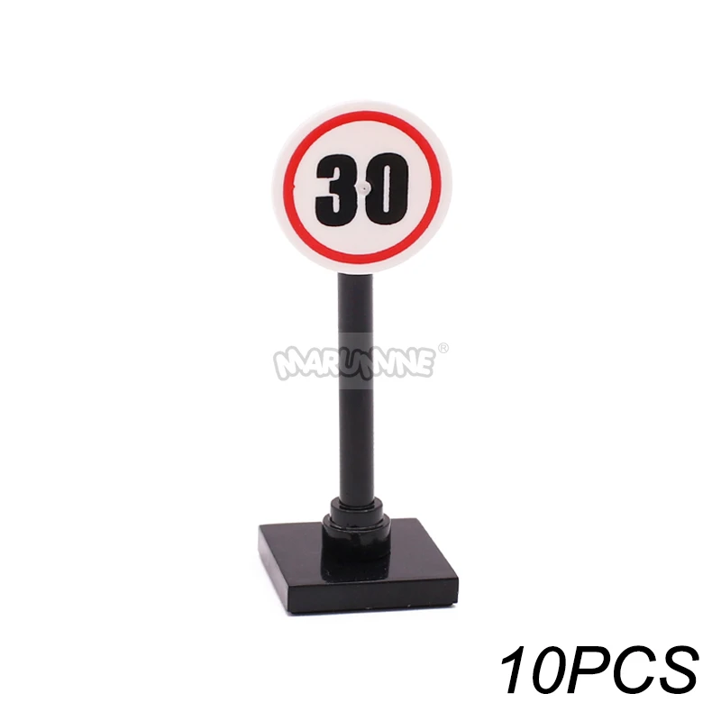 Traffic Road Sign Light & City Street View Building Accessories Kit