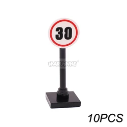 Traffic Road Sign Light & City Street View Building Accessories Kit (Speed Limit 10PCS)