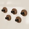 Walnut Wood Door Hook Adhesive Bathroom Towel Rack No-Drill Wall-Mounted Coat Hanger Wooden Hook for Kitchen or Bathroom 1