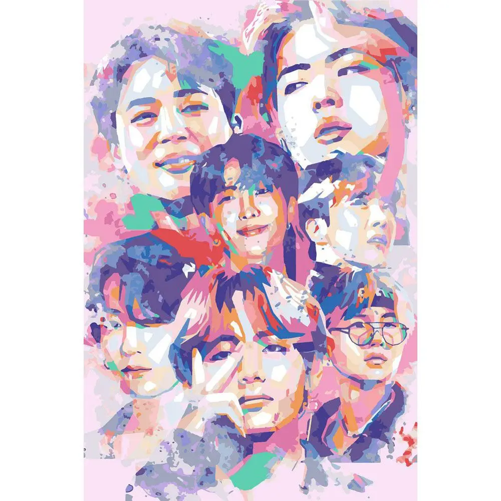 Картина по номерам «Корейская KPOP группа BTS 5», 40x50 см, Живопись по Номерам, KPOP005
