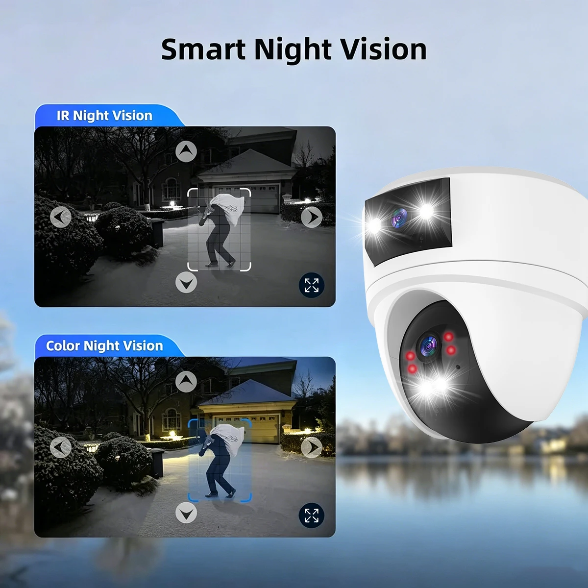 8MP 4K PTZ Security Camera with AI Human Detection - Dual-Lens Dual-Screen Outdoor WiFi IP Cam for Wireless CCTV Surveillance 5