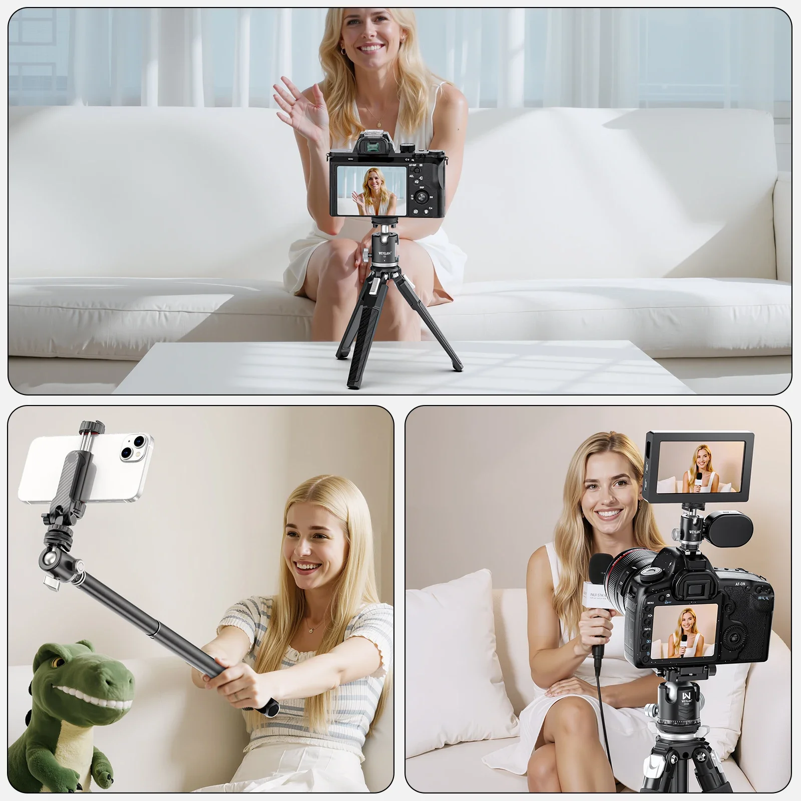 Camera Mini Ball Head 360 Swivel Head Tripod Ball Head Phone Stand Smaling Monop
