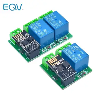 ESP8266 podwójny kanał moduł przekaźnika WIFI ESP-01 DC5V ze wskaźnikiem przekaźnika i przycisk Reset 2 CH przekaźnik Boad niskie kontrola poziomu