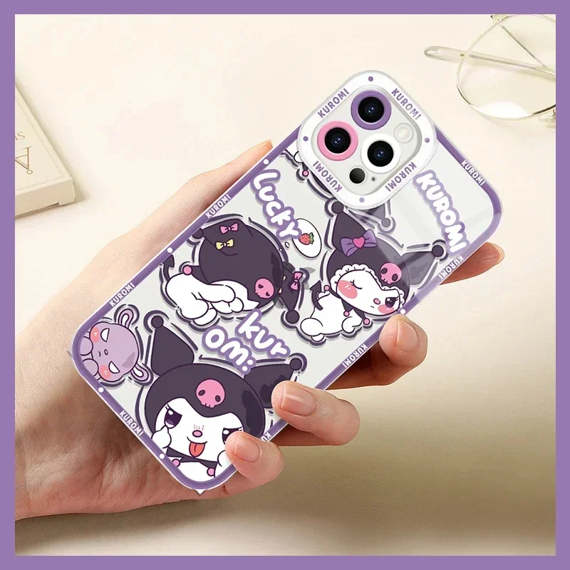 Cartoon Kuromi Melody Phone Case For iPhone 16 15 14 Pro Max