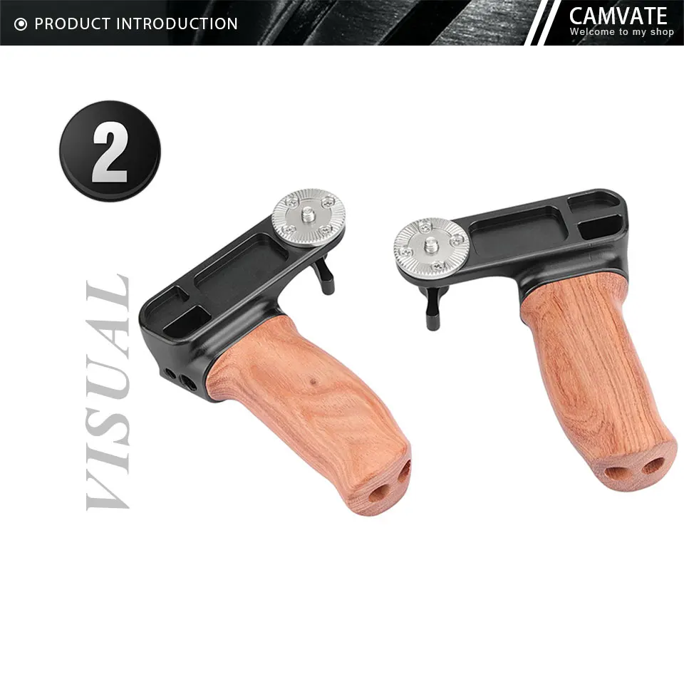 Camera Wooden Handle Grips With ARRI Rosette M6 Thread Screw Connection For Came