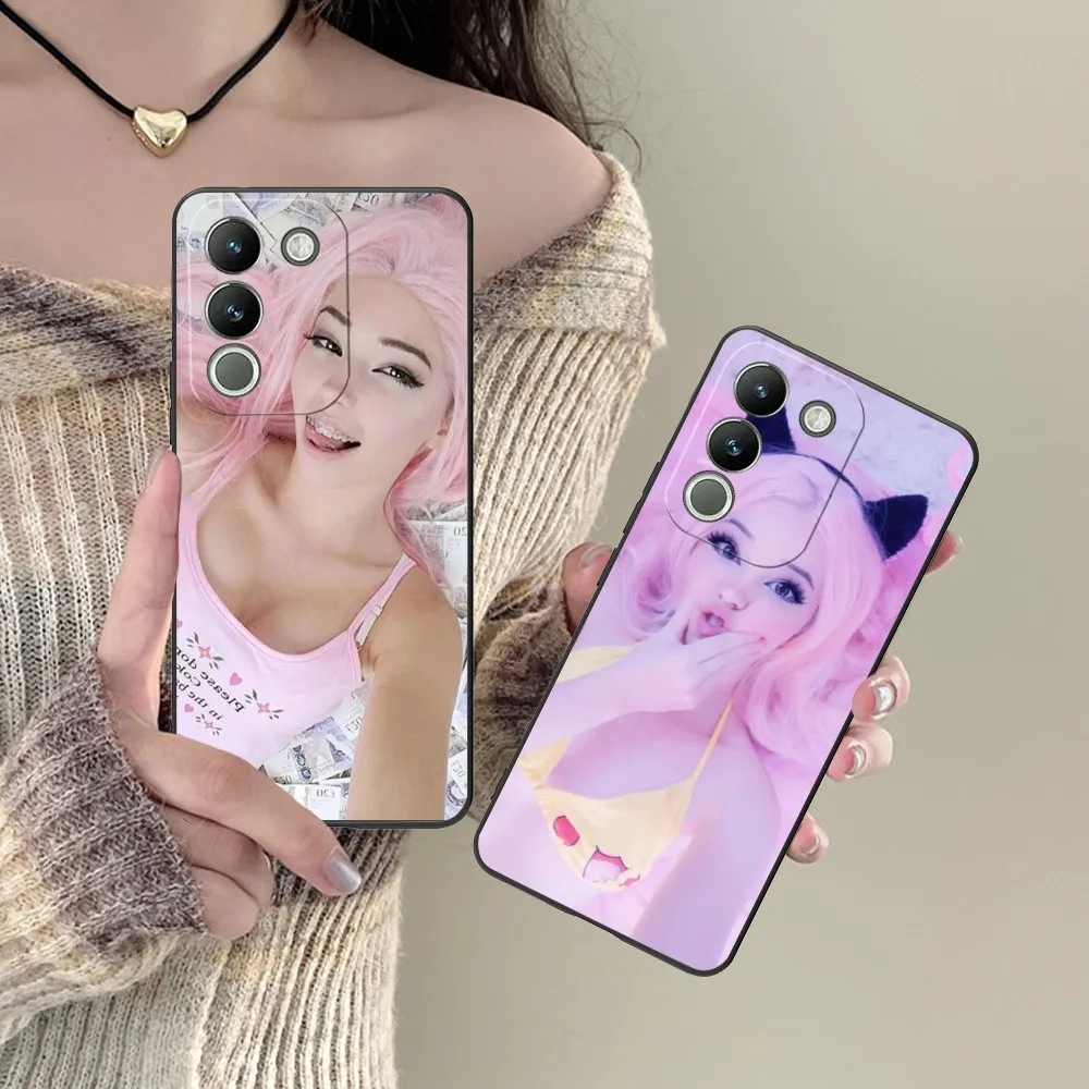 Belle Delphine Mobile Cell Phone Case For Vivo Y95 Y93 Y31 Y20 V19 V17 V15 Pro X60 Nex Black Soft Phone Cover Funda