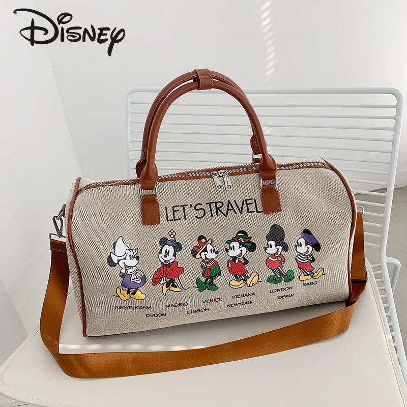 Disney Mickey 2023 New Fashion Travel Bag Luxury Brand Women's Travel Portable Travel Bag Large Capacity Cartoon Fitness Bag