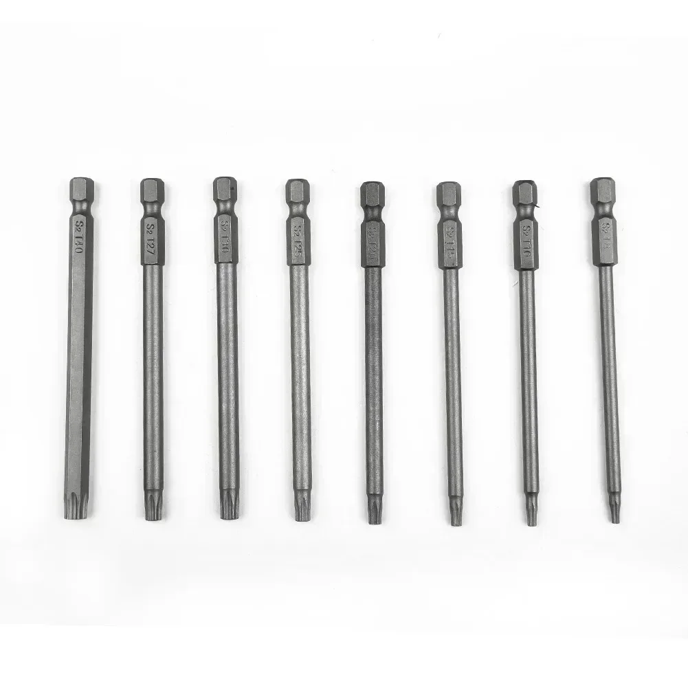 Magnetic Torx Screwdriver Bit 100mm Long T8 T10 T15 T20 T25 T27 T30 T40 Hand Tools Quincunx Head 1PC magnetic screwdriver bits,magnetic screwdriver bit set,screwdriver bit