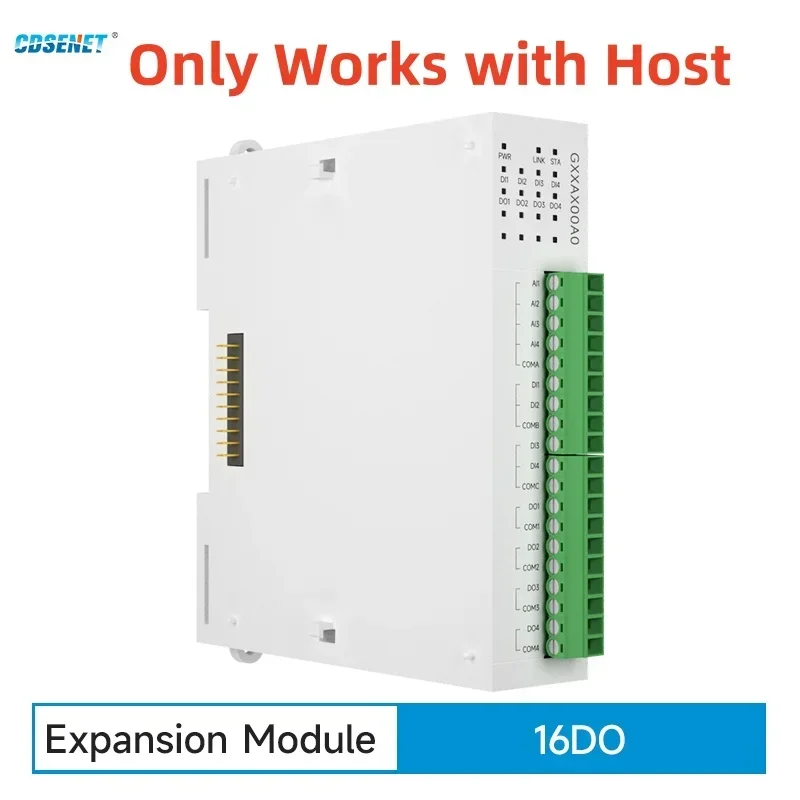 16DO Expansion Remote IO Module RS485 Ethernet CDSENET GXXAX00A0 Analog Switch Acquisition Modbus TCP RTU Host