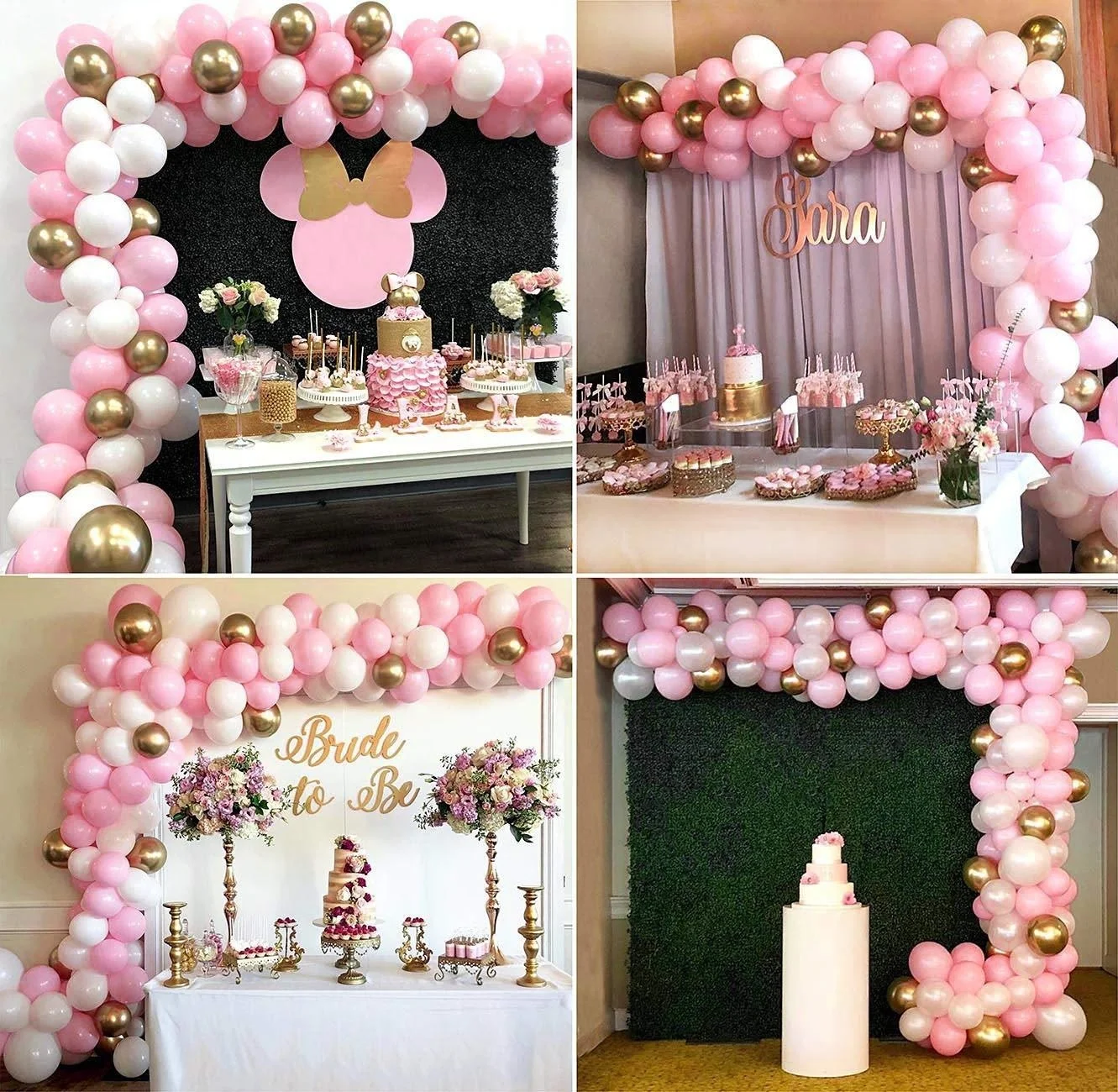 

112pcs Pink Balloon Garland Arch Bridge Kit Pink White Party Background Decoration Birthday Scene Atmosphere Baby Shower