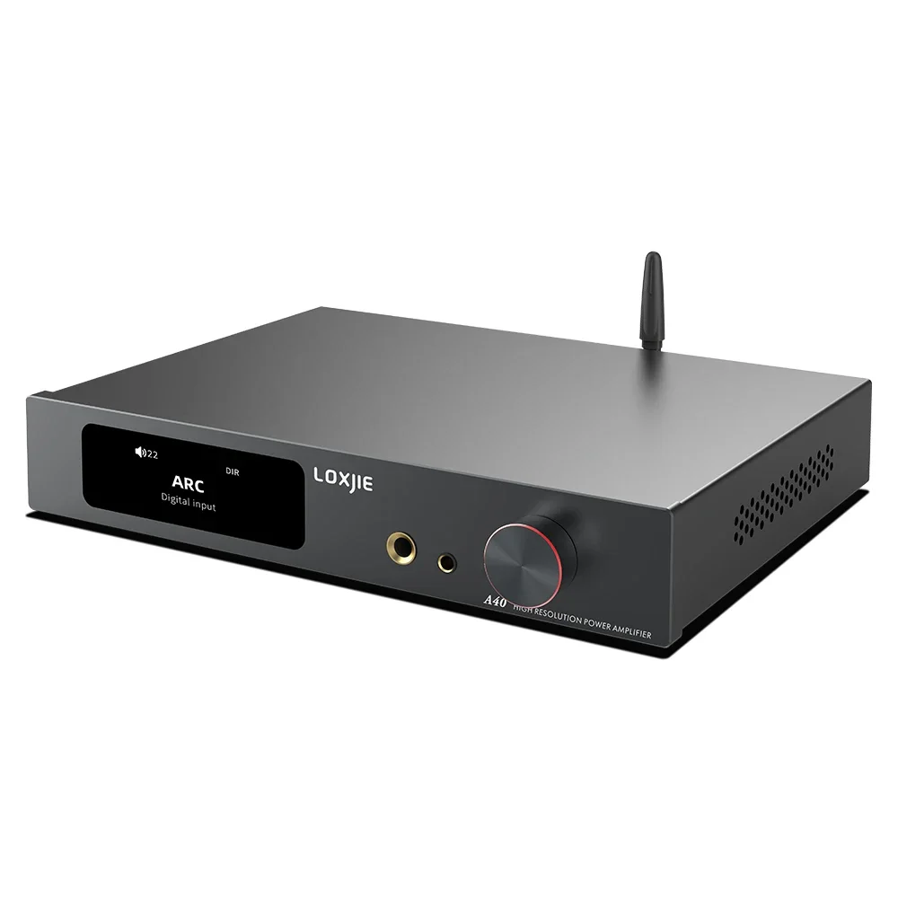 LOXJIE A40 Power Amplifier Headphone Amp 165W X 2 MQA-CD Bluetooth XU-316 DSD256 Optical I2S HDMI ARC PHONO Remote Control 4