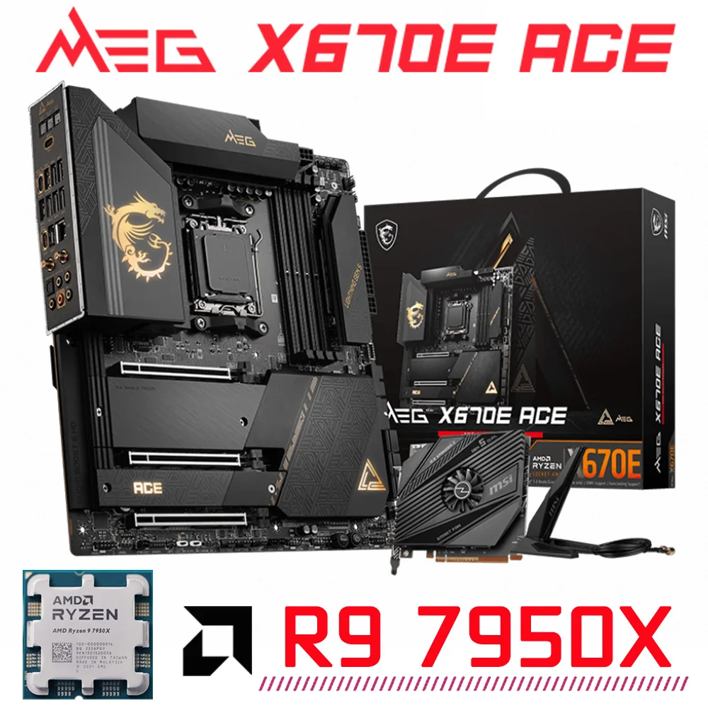 Am5 Supports Amd Ryzen 7000 Series R9 7950x Processor Msi Meg X670e Ace X670 Motherboard Ddr5