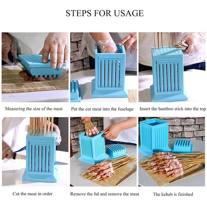 BBQ Meat Skewer Maker Wear Meat String Lamb Skewers Machine 49 Holes Skewer Tools Tofu Machine Grill barbecue skewers,bbq grilling accessories,kebab maker