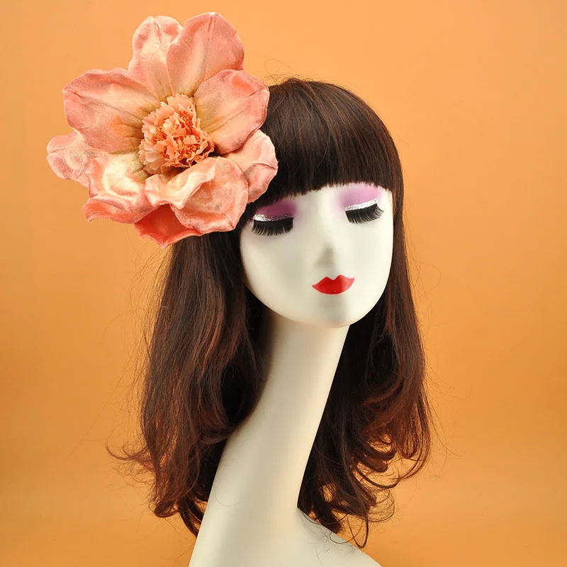 

Large Flower Fascinator Hat Bridal Makeup Prom Kentucky Derby Headpiece Photography Hair Accessories