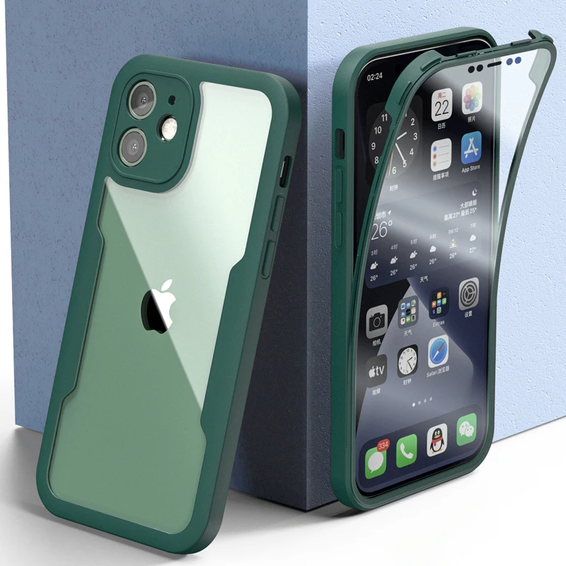 thumbnail image 1 of 360 Full Cover Case For iPhone 15 11 14 Pro Max 13 12 Mini Funda For iPhone XS Max XR 8 14 15 Plus Screen Protection Phone Cover, 1 of 5