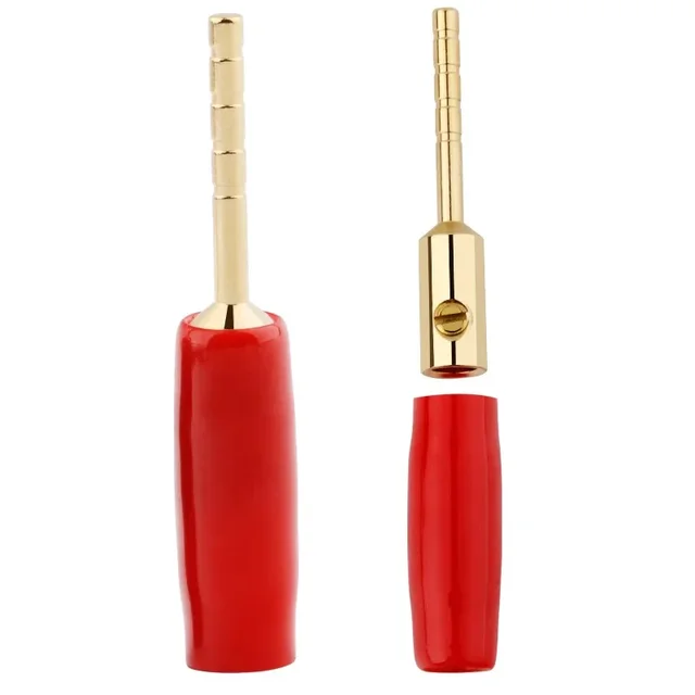 20PCS 2mm Gold Plated Screw Type Small Banana Plug Pin Audio Speaker Cable Connector Copper Straight Male Connector 2