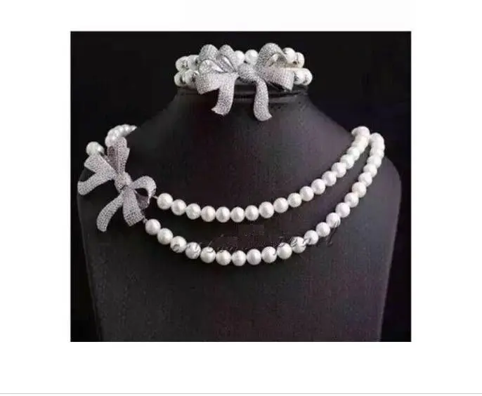 Double StrandsAAA7-8MMAkoya White Pearl Necklace18