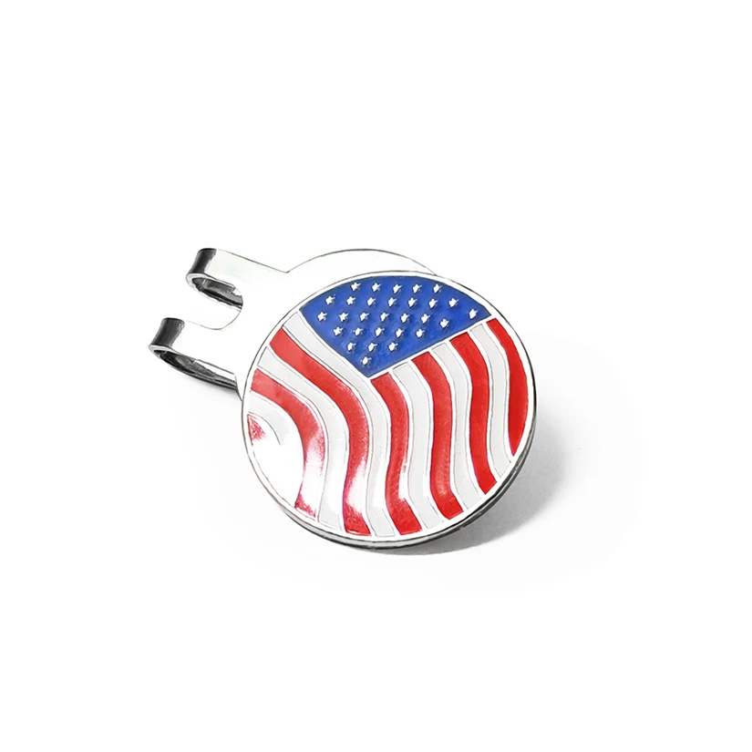 Golf Ball Marker American Flag with Magnetic Hat Clip Men and Women Golf Accessories and Gift Ideas Stylish Minimalist
