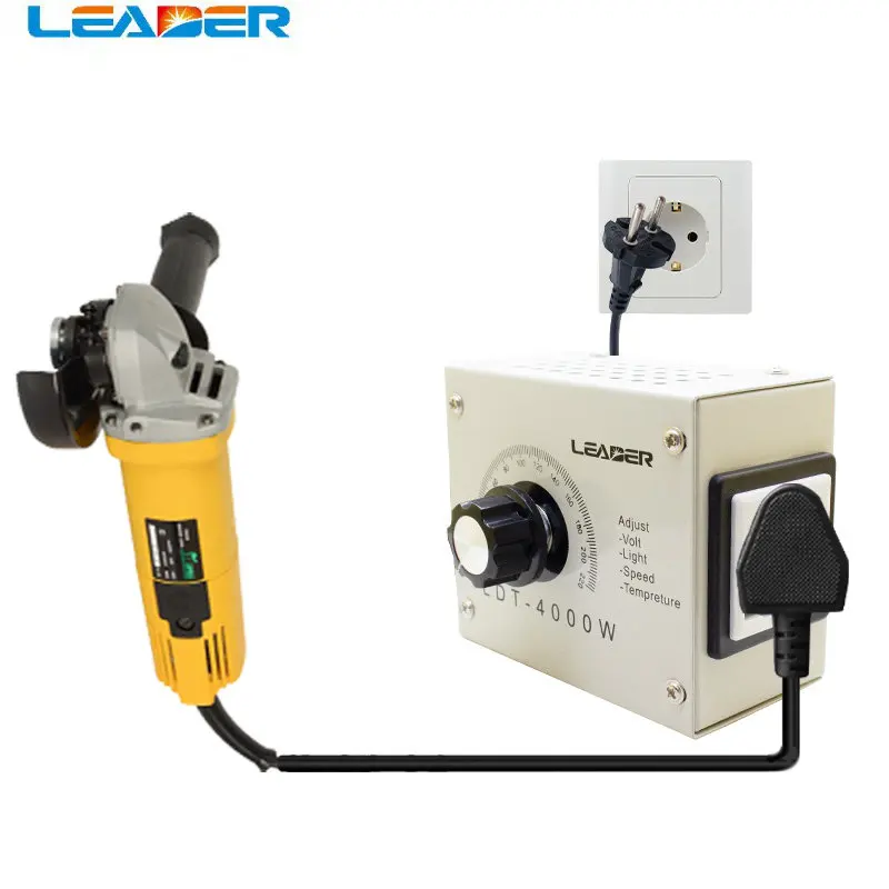 Voltage Regulator LEADER SCR Dimmer Portable Speed Temperature Light Adjustable AC220V 4000W Compact Variable
