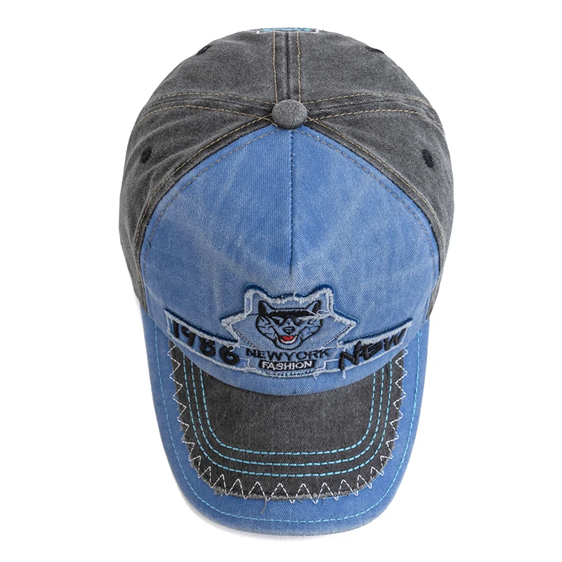 New Unisex Washed Cotton Baseball Cap Leopard Head Embroidery Cap Male Streetwear Dad Hats For Outdoor Camping Hiking Fishing