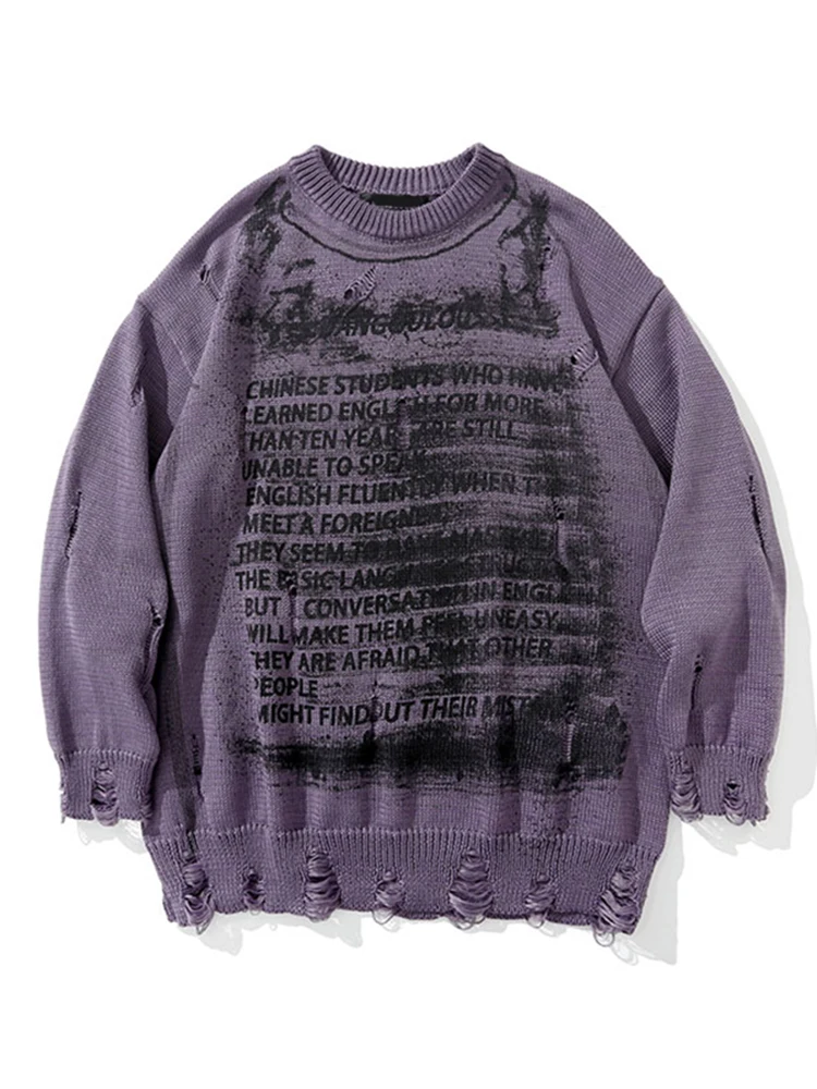 

Autumn Women's sweater Pullover Y2k High street Long Sleeve Top Knitting Fashion Oversize Gothic Vintage Streetwear Clothing