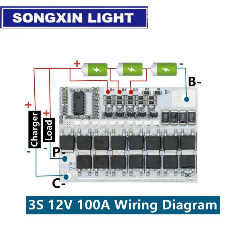 Battery Protection Module 3s/4s/5s 12v 16.8v 21v 100a Li-ion Lmo Ternary Lithium