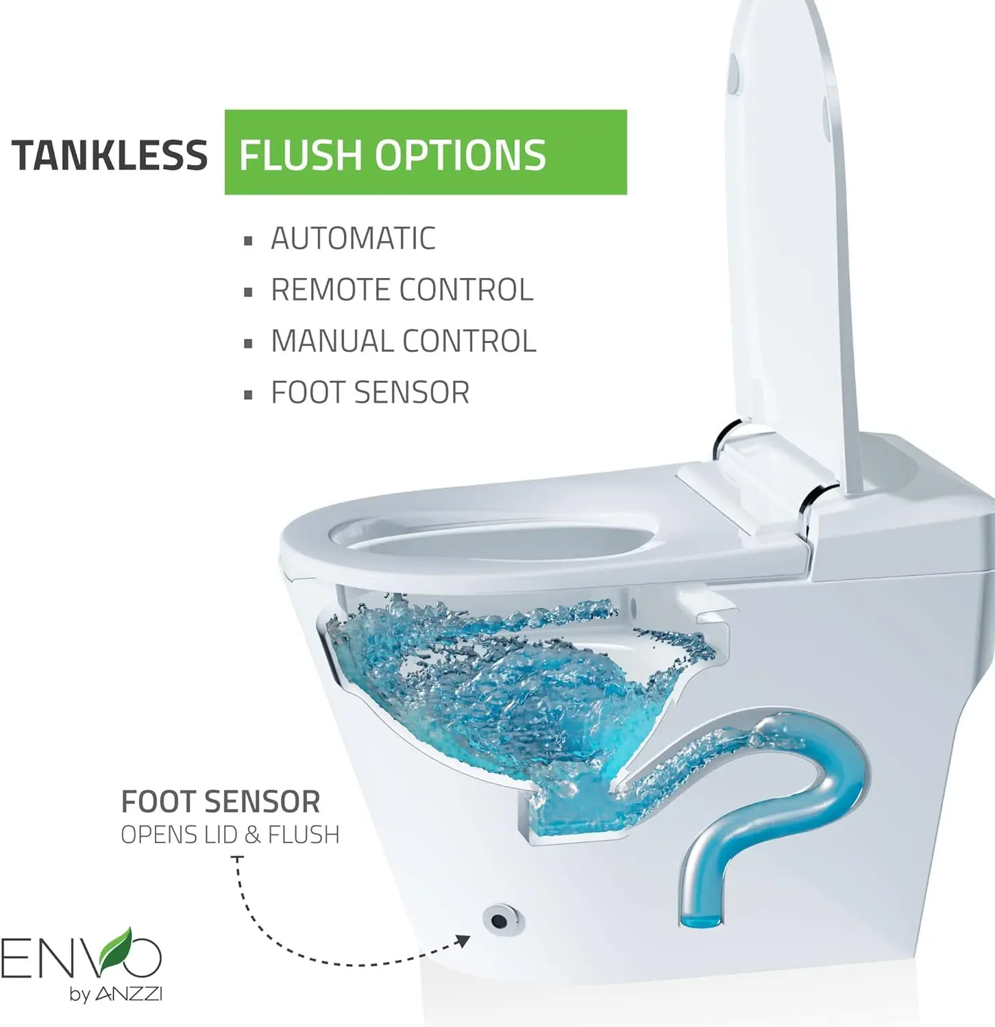 Elongated Smart Toilet Bidet in White with Auto Open Auto Close Auto Flush and Heated Seat  squat toilet 6
