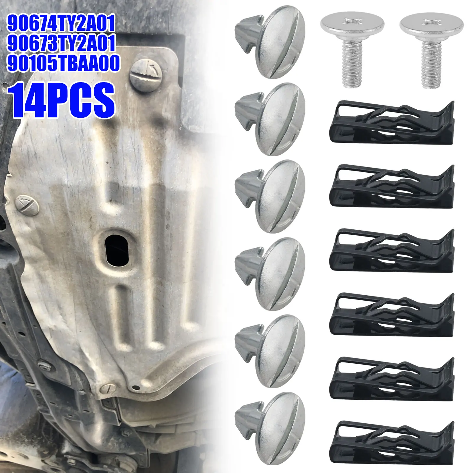 14PCS Engine Cover Lower Pin Screw Kit For Honda Civic CRV Accord Acura ...