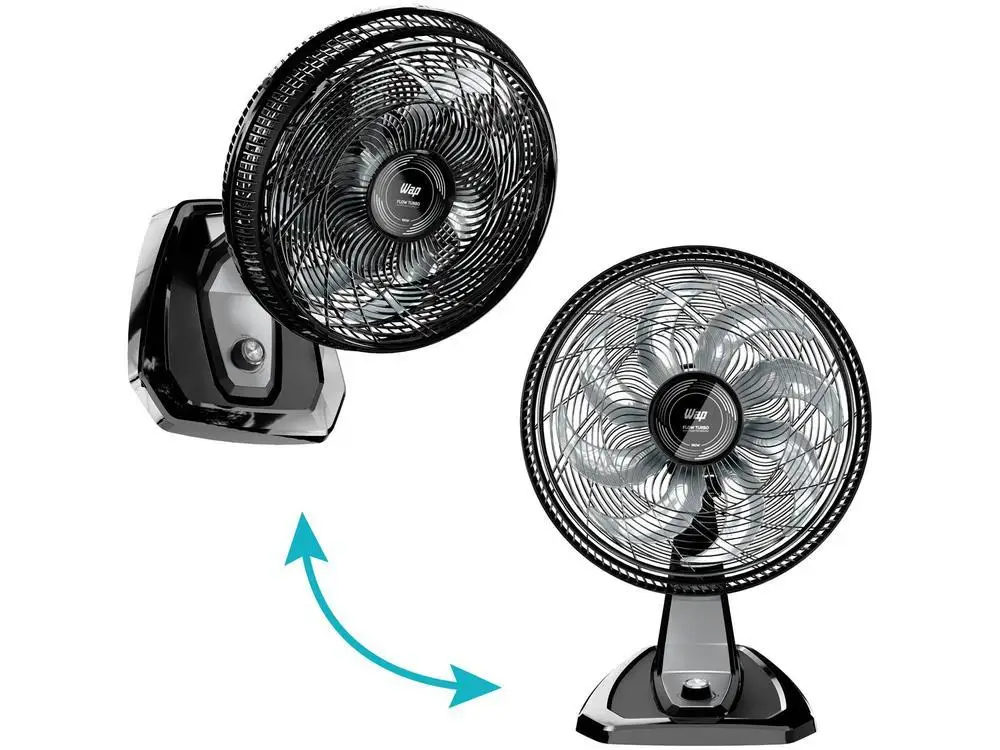 Ventilador 2 em 1 Wap Flow Turbo 50cm 8 Pás 3 Velocidades Preto e Cinza - 110V 3