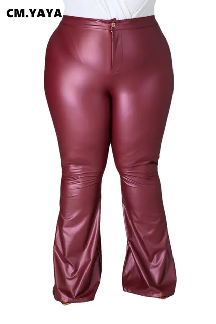 Plus Size Leather Pants With Pockets