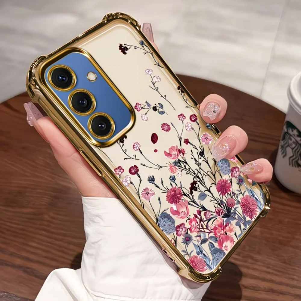 Vibrant Floral Fragments Four-Corner Anti-Fall Phone Case