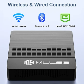 MLLSE Mini PC M2 Air Intel Gemini Lake N4000 Windows 11 6GB RAM 128GB ROM Dual-Band WiFi Bluetooth USB Mini Computer 3