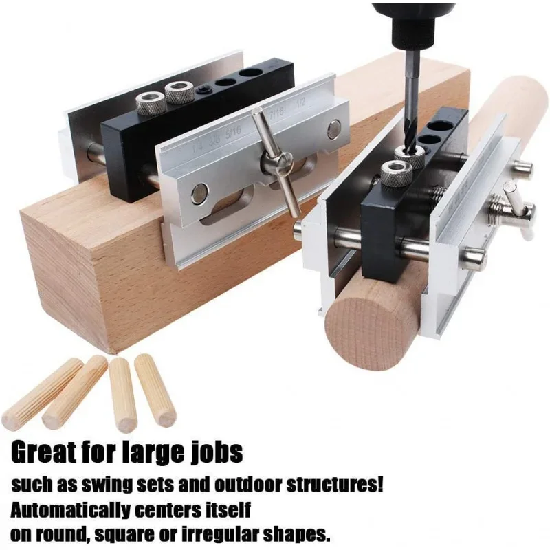 Woodworking Doweling Jig Kit for Perfectly Aligned Dowel Drill Guide 9 0mm aluminum oblique hole puncher dowel jig pocket hole drill guide woodworking joinery tools set for carpentry diy tools