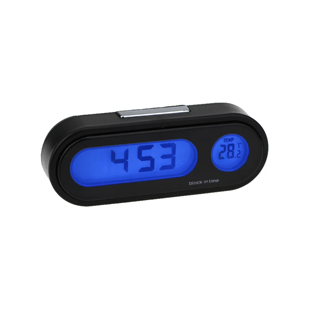 

Car Mini Electronic Clock Time Watch Auto Dashboard Clocks Luminous Thermometer Black Digital Display Car Styling Accessories