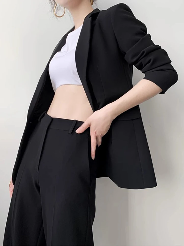 BZVW Office Lady Blazers For Women Solid Single Button Elegant Fit Female Jackets Fashion Coats 2024 Summer New 26D9106