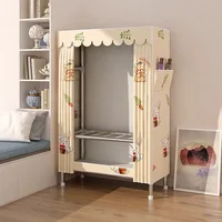 Chambre à coucher location armoire Portable vêtements placard dortoir petite armoire de rangement pliante assemblage organisateur Durable Muebles 4