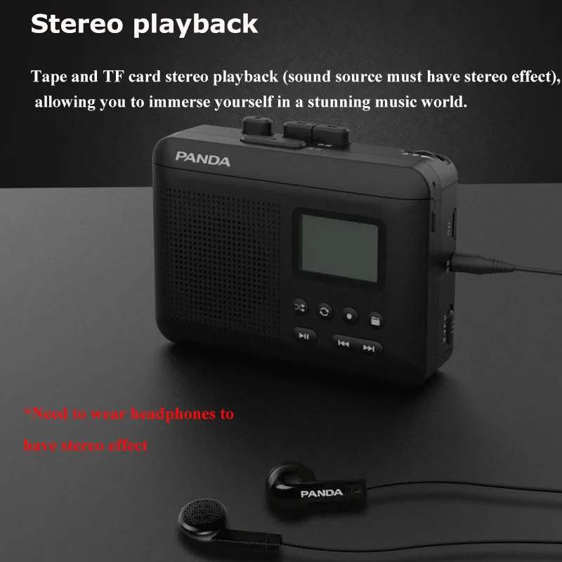 Retro Cassette MP3 Player Mini Portable Stereo Walkman Tape Recorder with Speaker 3.5mm Wired Headphones Support 32GB TF Card