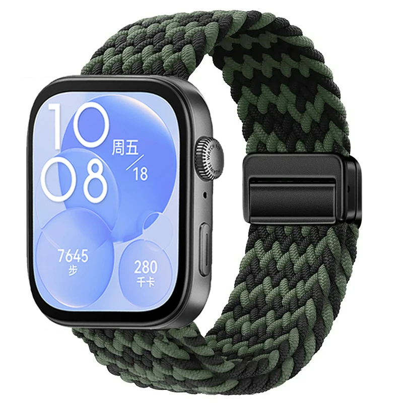 Breathable Magnetic Adjustable Woven Nylon Watch Strap Replacement Band