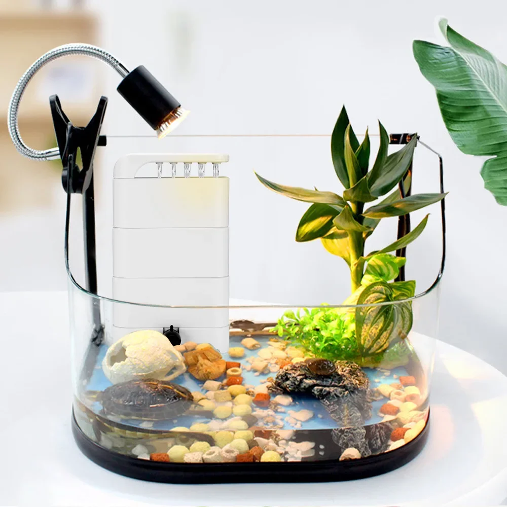 Low Level Water Turtle Tank Filter Aquarium Fish Tank Oxygen Increasing Pump EU Plug Submersible Water Filter Pump