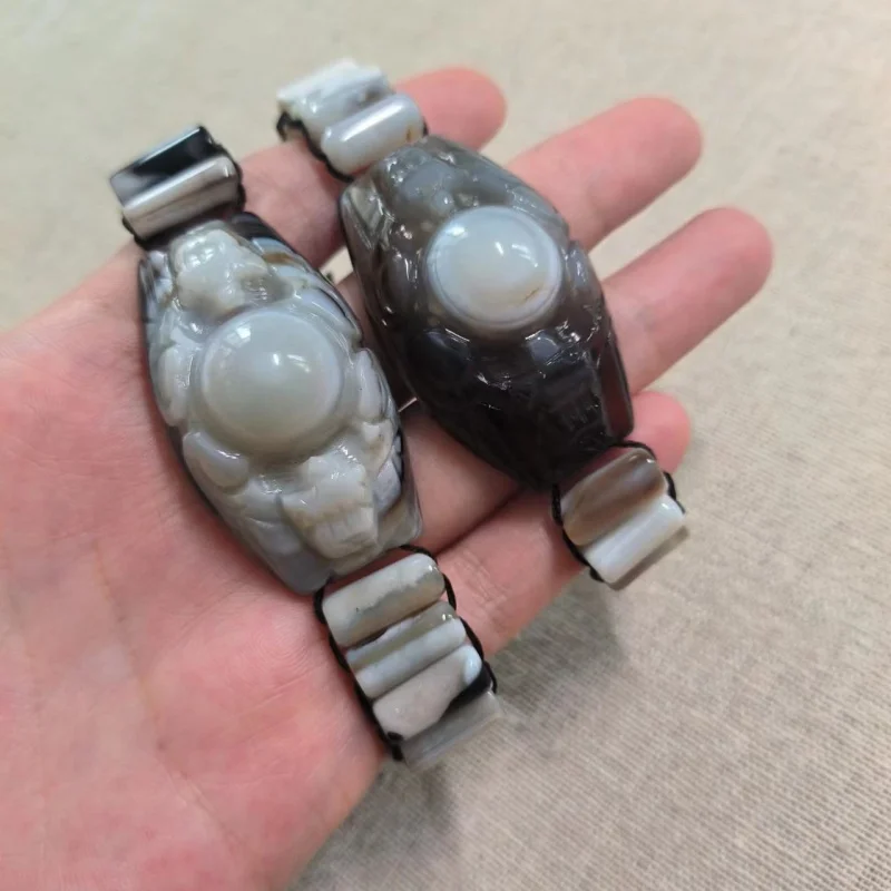 

1pcs/lot Natural Perfect circle Eye Onyx Single Circle Hand Brand Hand Braided Bracelet evil spirits attract wealth gem jewelry