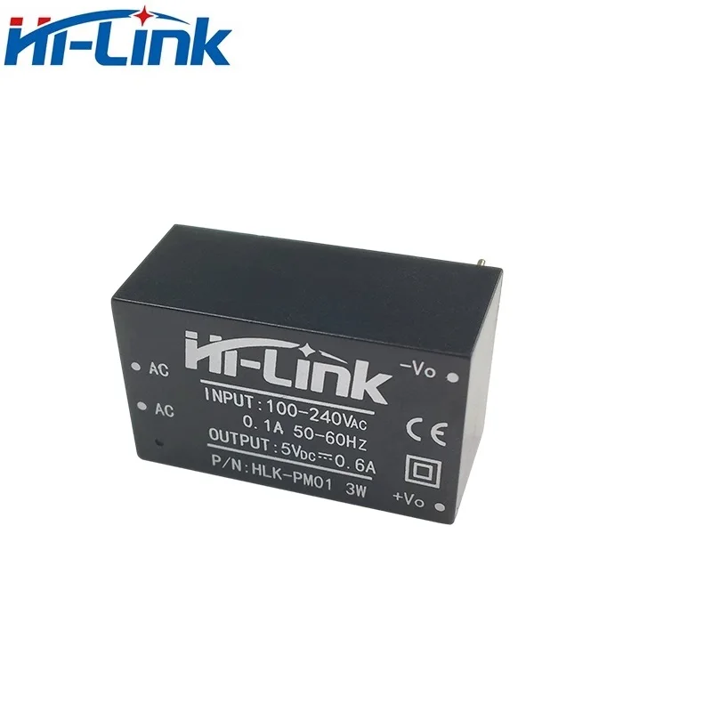 하이 링크 핫 세일 50 개 로트 HLK-PM01 AC DC 220V  5V 600mA 미니 절연 스텝 다운 전원 공급 장치 모듈 컨버터