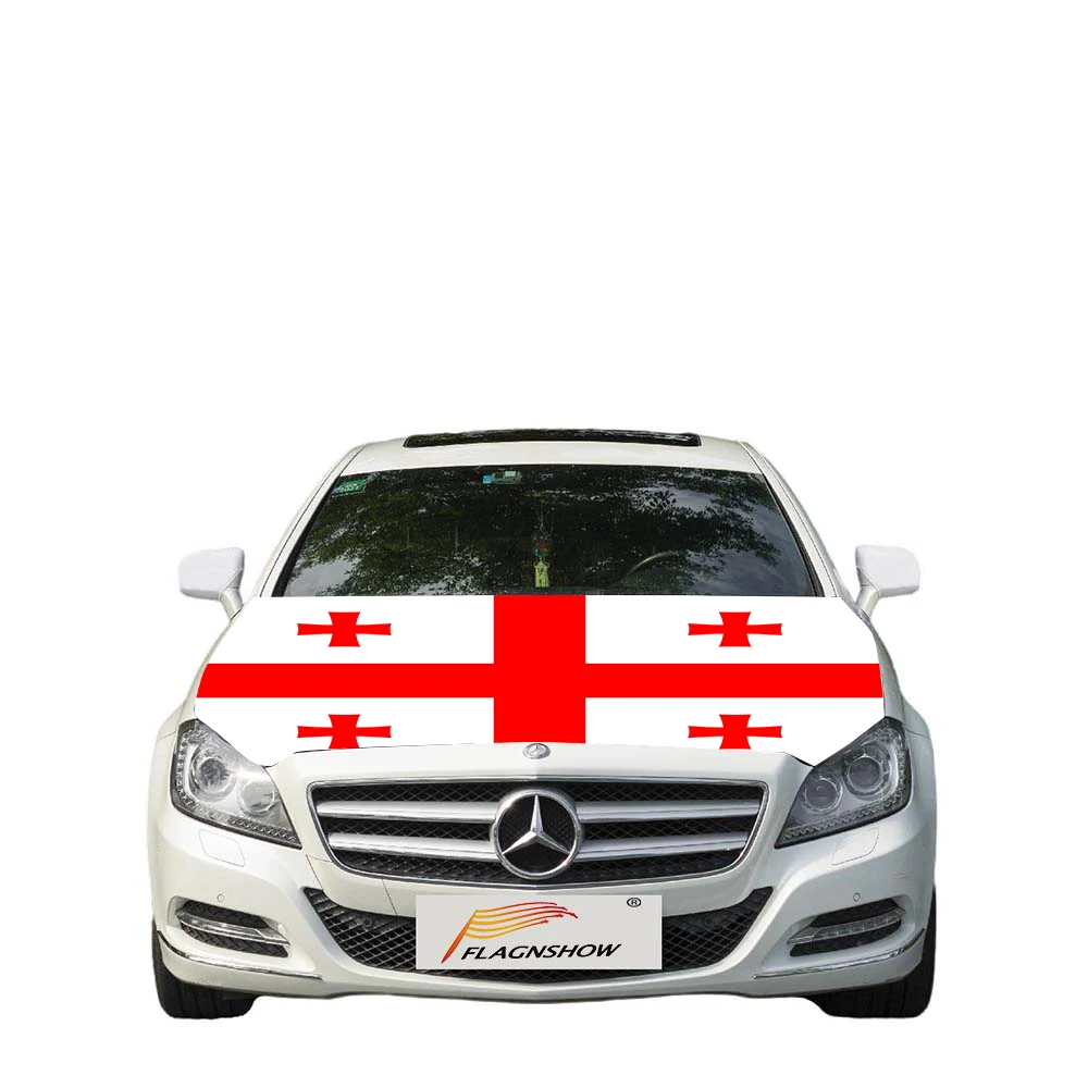 

Flagnshow Free Size stretch fabric Georgia Flag car cover