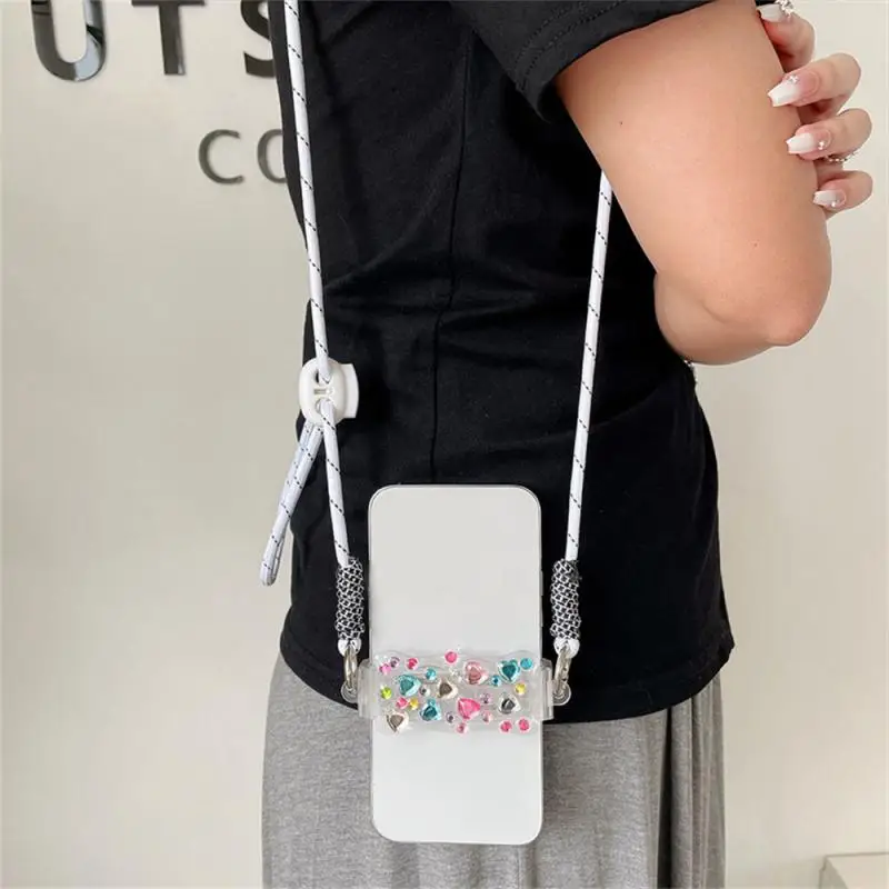 RYRA Love Shape Mobile Phone Back Clip Hanging Neck Mobile Phone Case Anti-drop Cell Phone Strap Rope Adjustable Pho