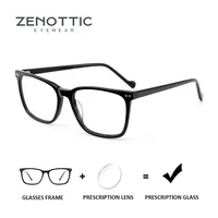 ZENOTTIC Handmade Acetate Prescription Glasses Square Optical Lenses With Recipe Man Myopia Eyeglasses Women